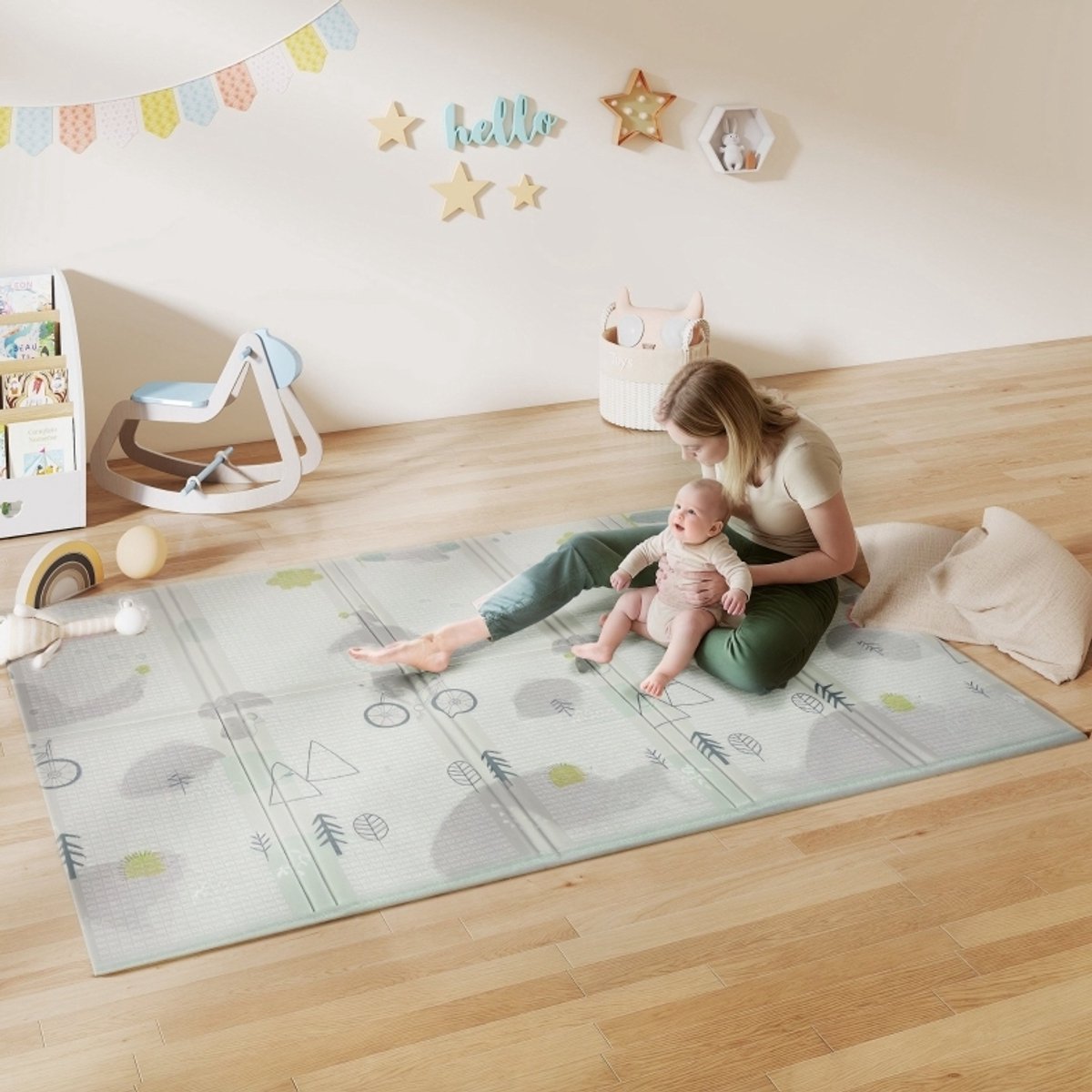 COVREO Baby-Spielmatte 200x150x1,5 cm multicolor, kunststof, rutschfest