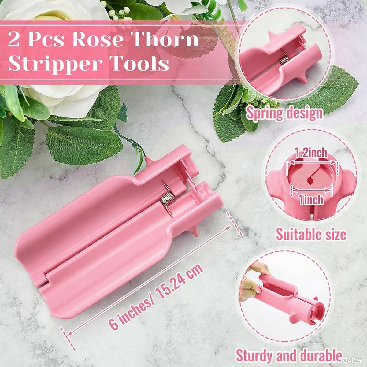 Rozen Doorn Verwijderaar - Rozenstripper Bloemist - Bloemen Voorbereiden - Antislip Handvat - 22 x 14 x 3 cm - Groen