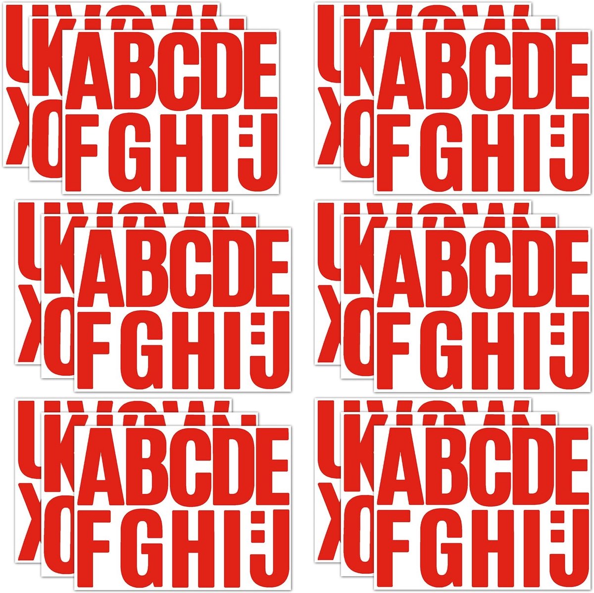 Omgoods- Alfabetstickers Groot Formaat - 18 Vellen - Zelfklevende Letters - Vinyl - Waterdicht - 10cm Hoogte - Letterstickers