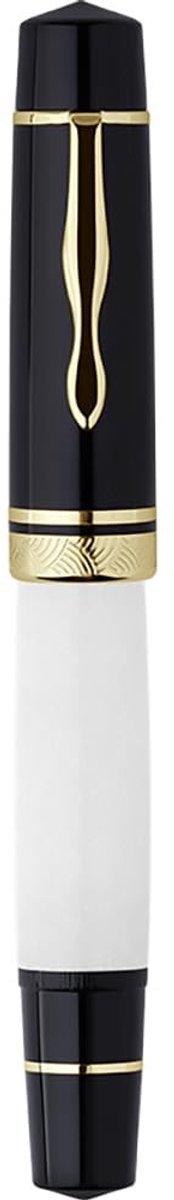 Omgoods - Majohn P139 Piston Vulpen met Midden Nib - Elegante Zwart-Witte Pen