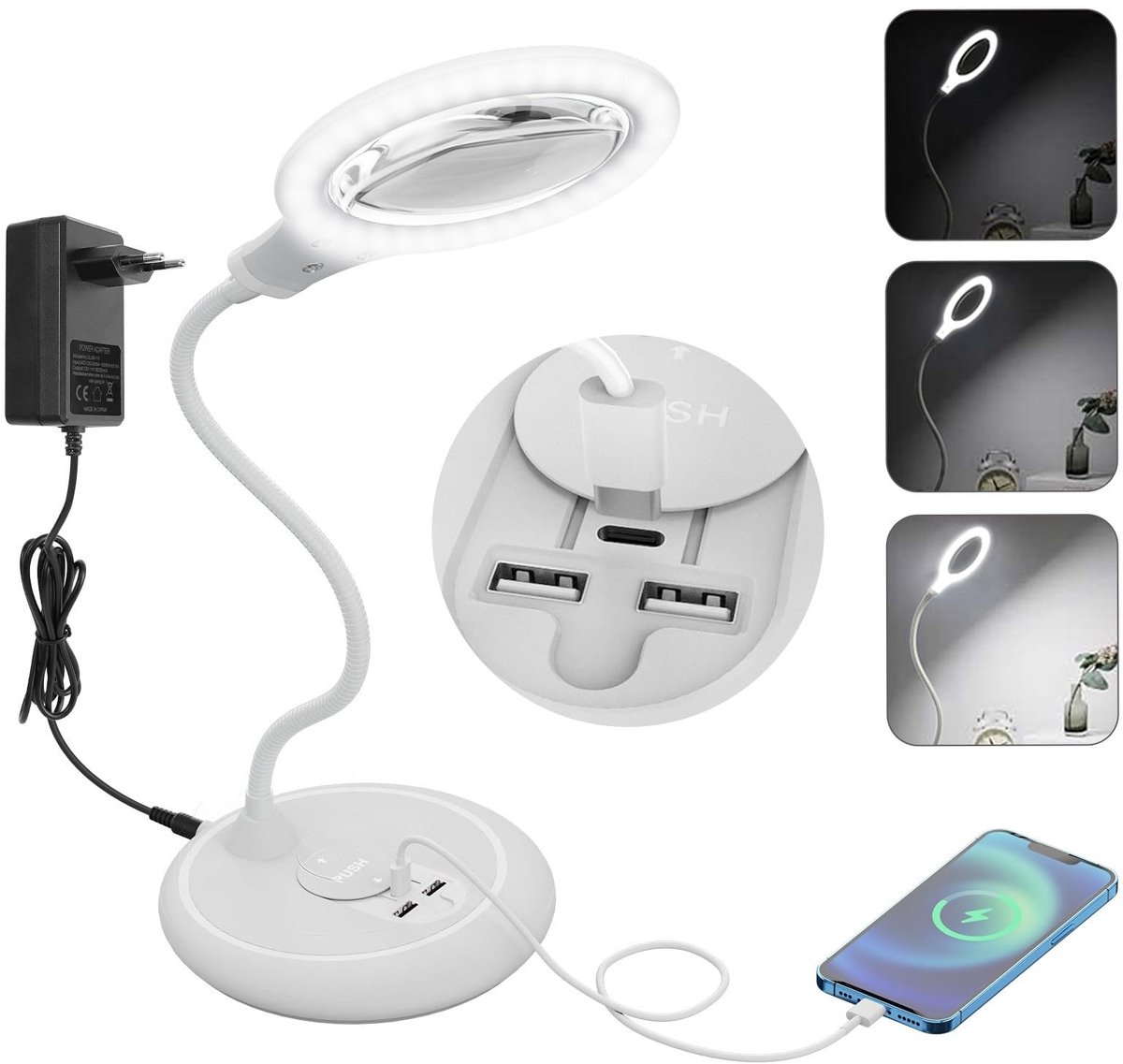 Omgoods - Vergrootglas met Licht - 5-voudig Dimbare Magnifier voor Senioren