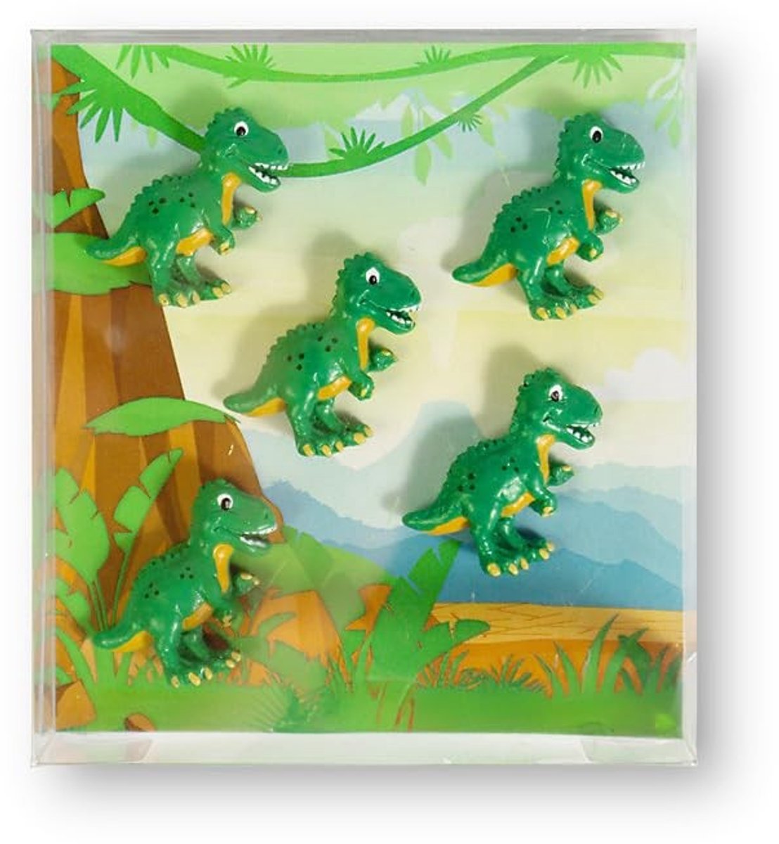 Omgoods - Set van 5 Dino Decoratieve Magneten - Kleurrijke Fridge Magneten voor Dierenliefhebbers