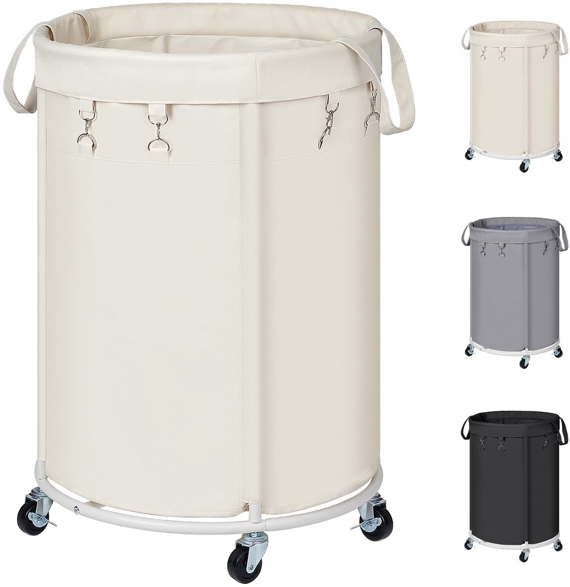 Omgoods - Grote Wasmand met Wielen en Waterdichte Tas, 150 Liter