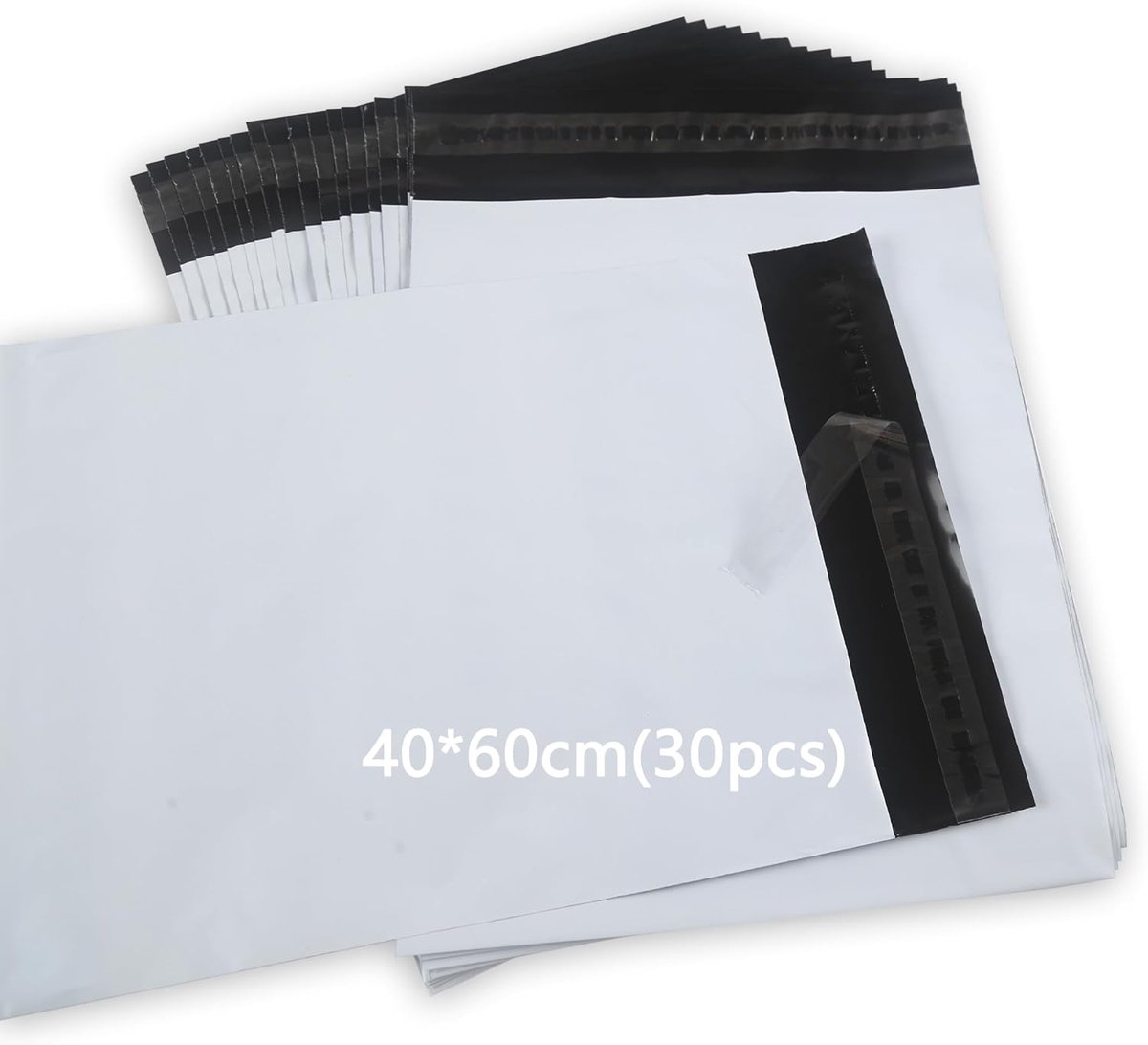 verzendtassen 40 cm x 60 cm voor verzending Vinted kleding, plastic postzakken voor cadeauverpakking nieuwe materialen, ondoorzichtig en waterdicht, wit, 30 stuks