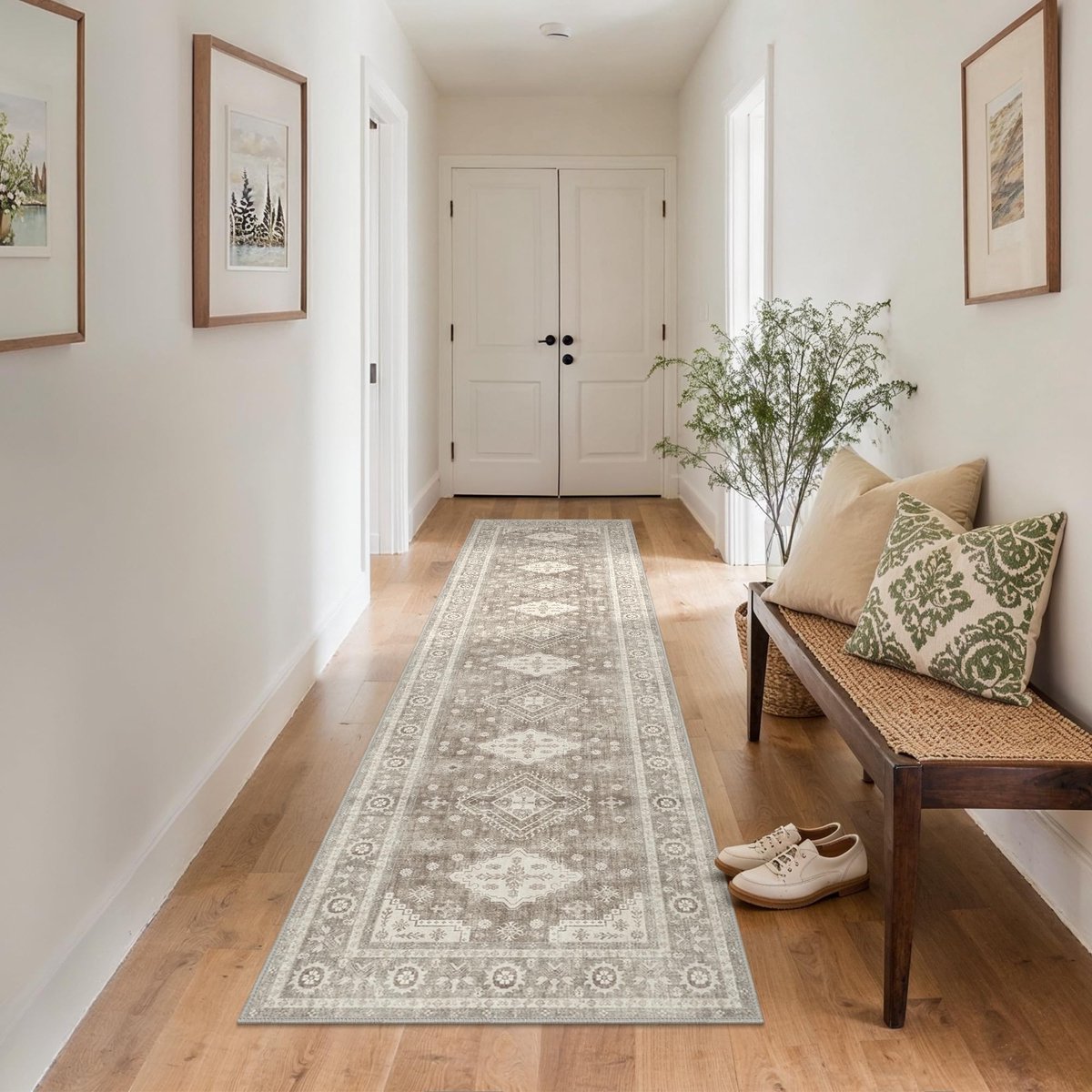 Omgoods - Vintage Vloerkleed 80 x 300 cm - Wasbaar en Antislip
