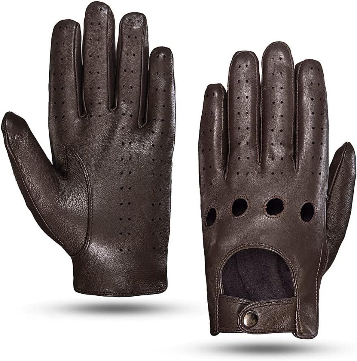Handschoenen van leer met touchscreen, ongevoerd - - Small