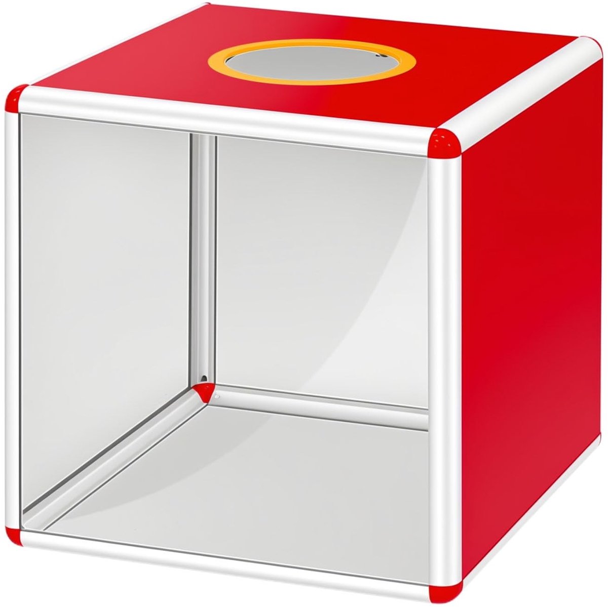 Omgoods - Transparante Loterijbox - 30 cm Rode Gelukkige Box voor Evenementen