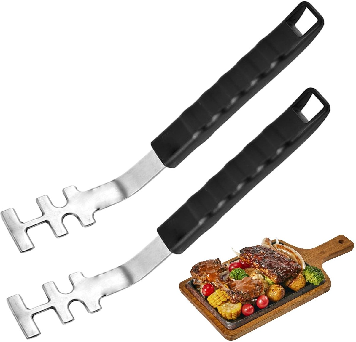 Omgoods - 2 Pcs Grill Grate Lifters - Warmtebestendig met Antislip Handvat