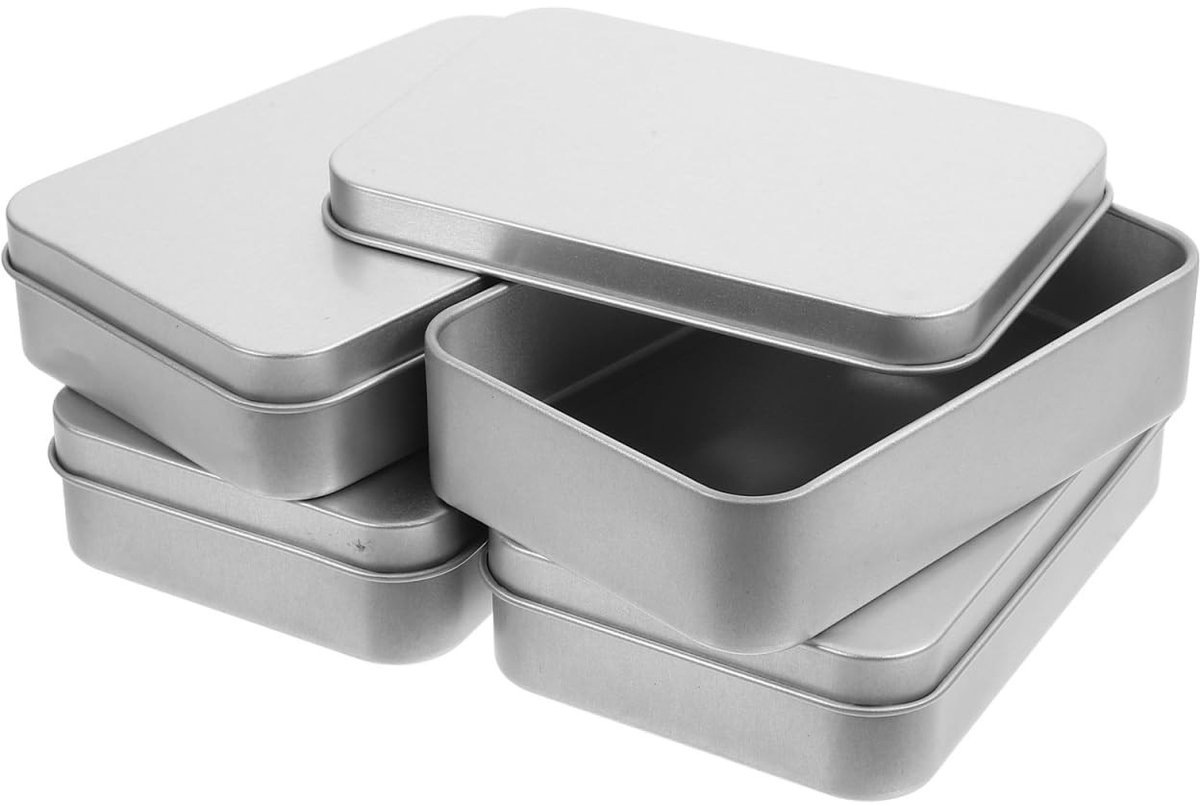 Omgoods - Container Set van 4 - Metalen Opslagdozen met Hinge