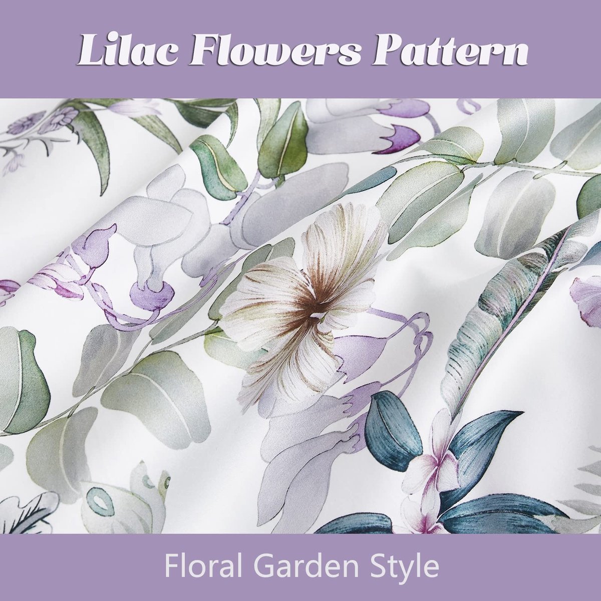 Omgoods - Duvet Cover Set met Bloemen in Tuinstijl, 3-delig