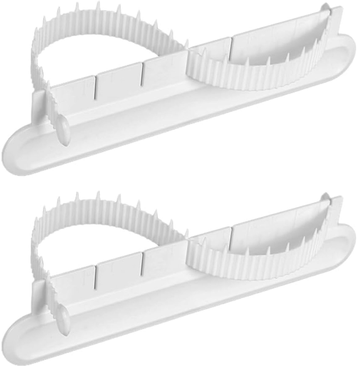 Taartbooglinialen, 2-delige fondant taartboogliniaal, verstelbare plastic boogliniaal voor fondanttaarten, accessoires voor het bakken en meten van taartbogen