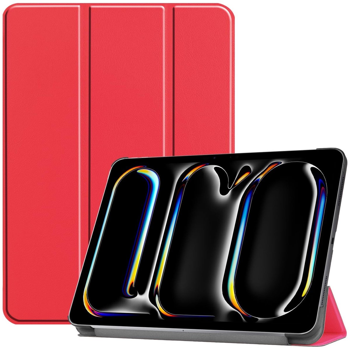 Omgoods - Smart Cover Case voor Apple iPad Pro 11 2024 M4 5e Generatie - Flip Case Rood