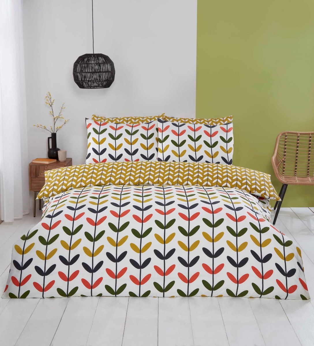 Omgoods - Jules Microfiber Dekbedovertrek Set met Bloemenprint
