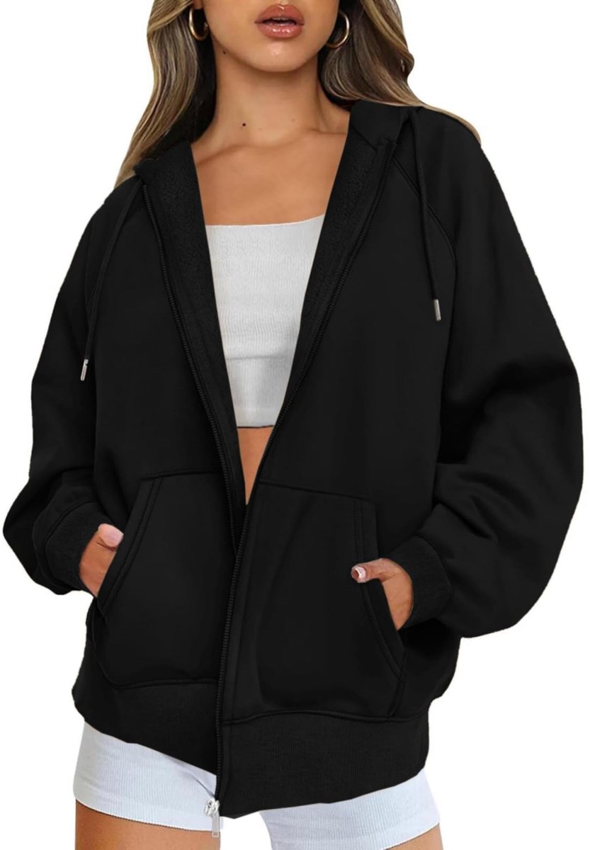 Omgoods - Y2K Dames Zip Hoodie - Oversized Fleece Sweatjack
