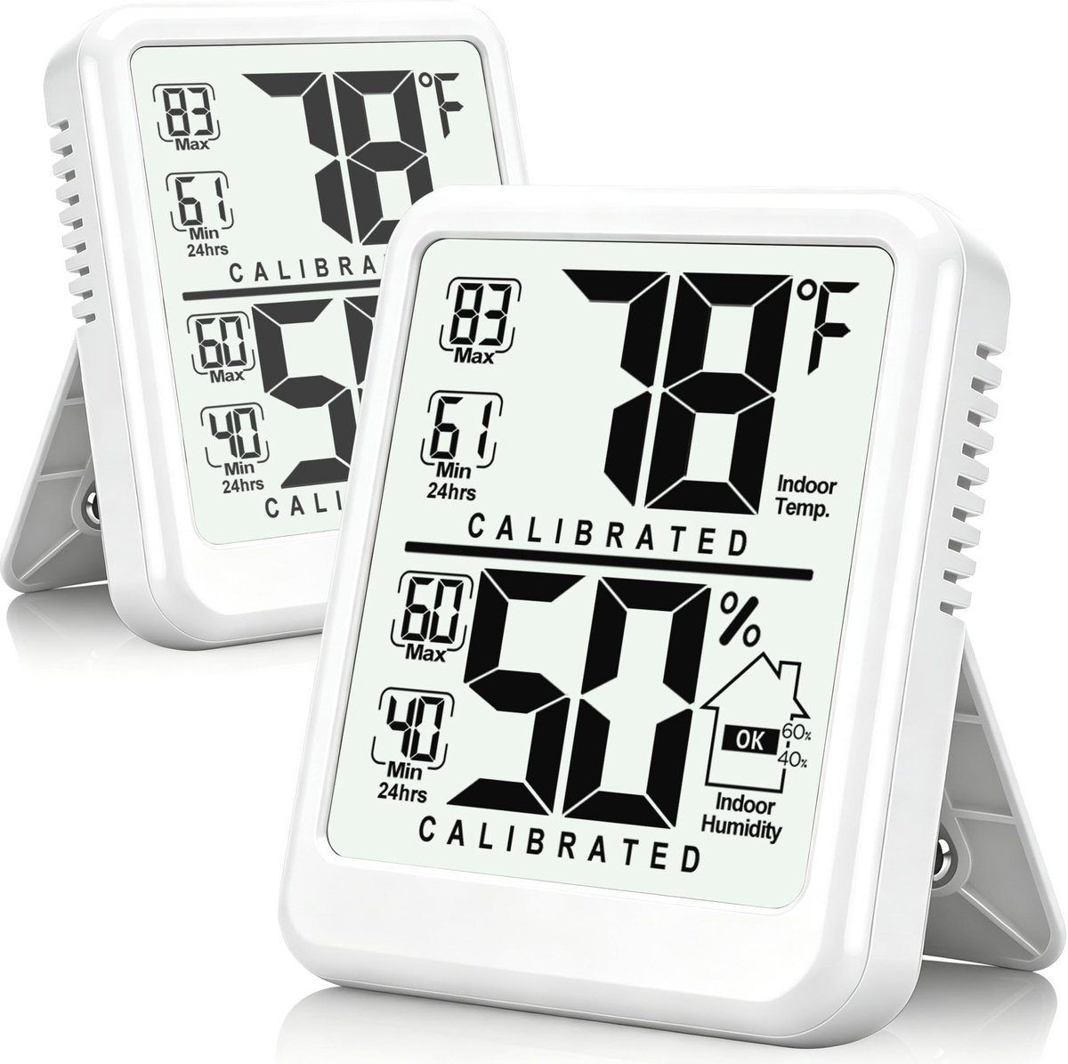 Omgoods - 2 Pack Digitale Thermometer en Hygrometer voor Binnen