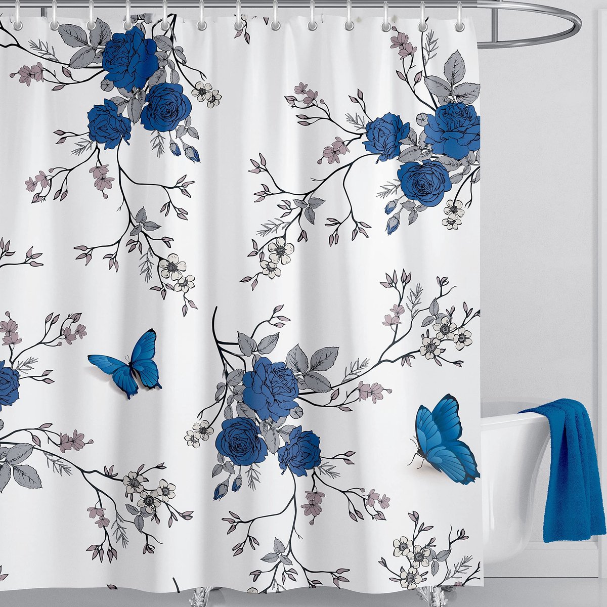Omgoods - Bloemen Douchgordijn 180x180cm Milieu-vriendelijk