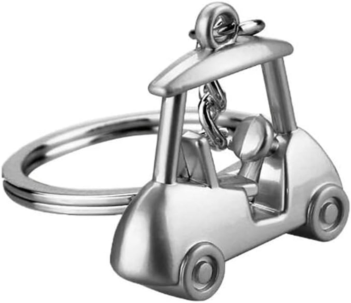 Sleutelhanger, golfwagen, hanger, autosleutelhanger, metaal, sleutelring, verjaardag, Valentijnsdag, kerstcadeaus voor vrouwen en mannen