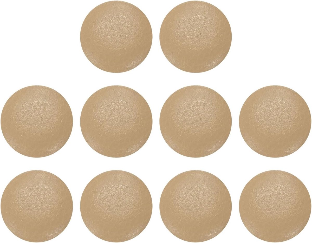 10 knoppen met PU-lederen bekleding, 12,5 mm (20 l), naaiknop, reserveknop met ronde aluminium schacht voor decoratie van kleding, naai-accessoires, dames, camel