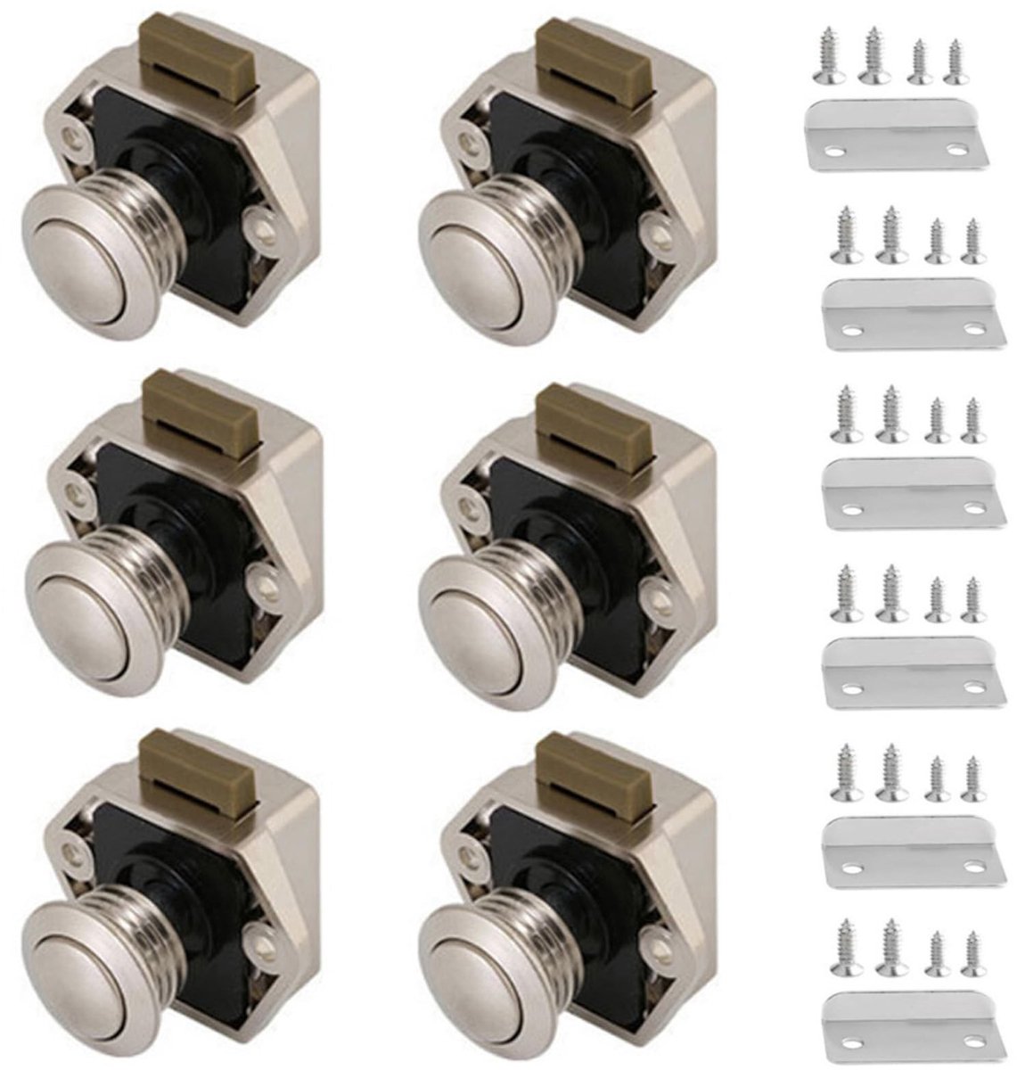 Omgoods - 6 Stuks RV Lock - Sleutelloze Kastvergrendeling voor Caravans en Yachten