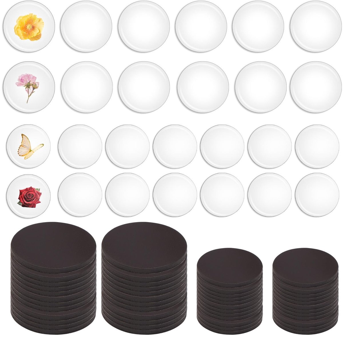 Omgoods - Zelfontwerp Foto Magneten - 60 Stuks Transparante Rondel Magnets