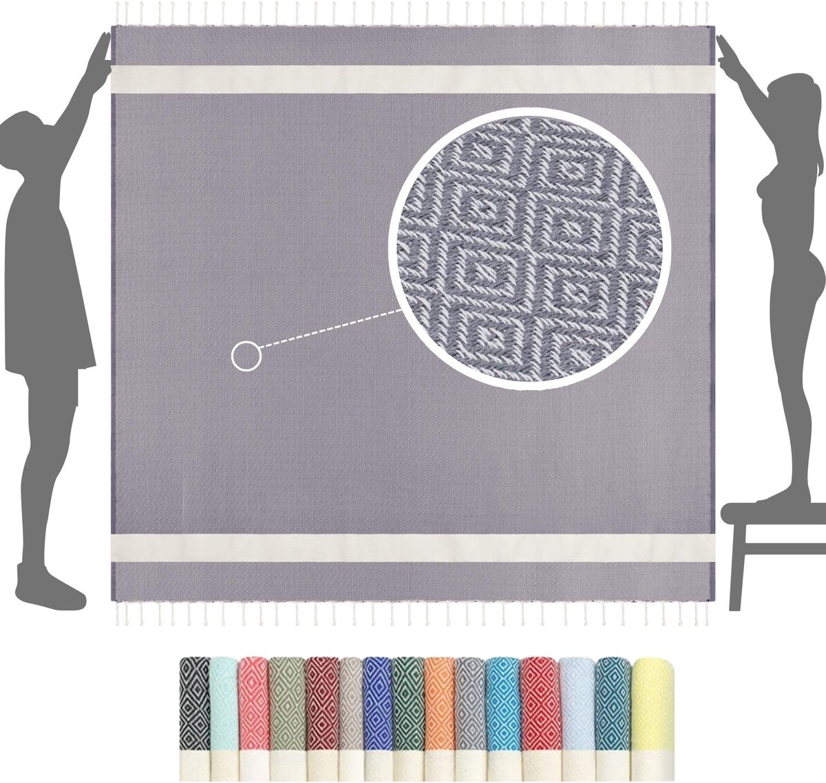 Omgoods - XXL Strandhanddoek 200x200 cm van Premium Katoen