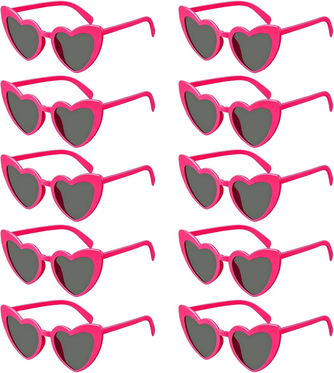 Hartbril, 10 stuks, rosérood, hartvormige zonnebril, partybril, hartvormige bril, vintage JGA bril, hippie hartvormige bril, hartvormige bril, zonnebril hartvorm voor feest, bruiloft, carnaval