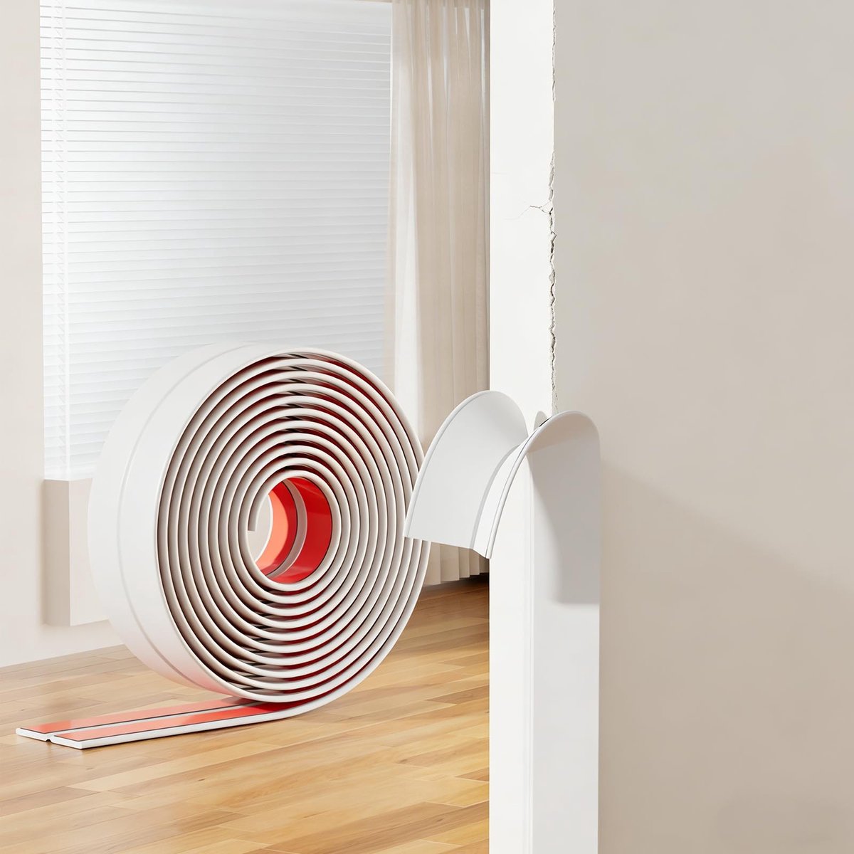 Omgoods - Zelfklevende Hoekbeschermers Wit Flexibel 6.1m x 4cm voor Muren, Deuren en Tegels