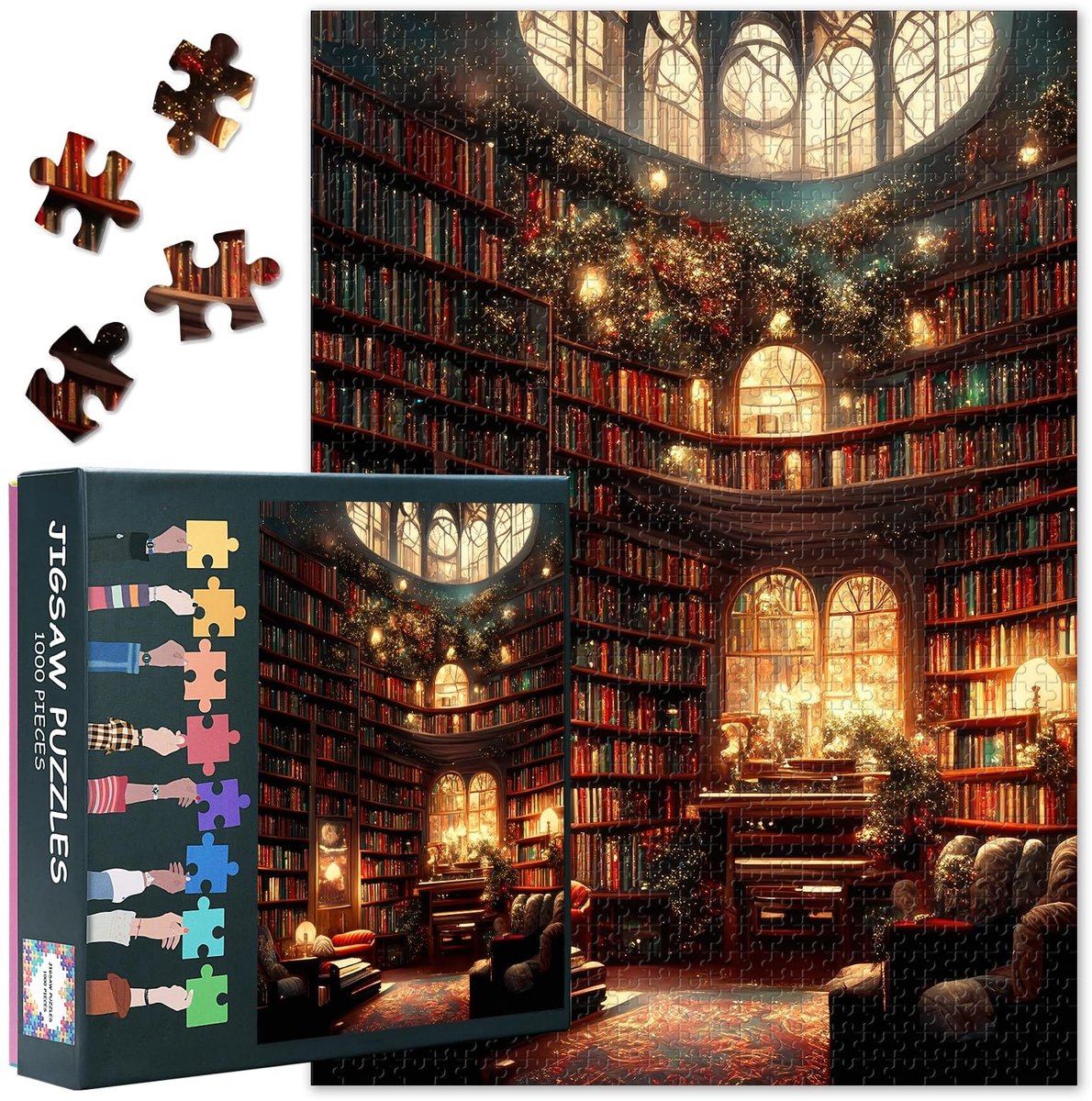 Omgoods - Luxus Bibliotheek Puzzel voor Volwassenen - 1000 Stukjes