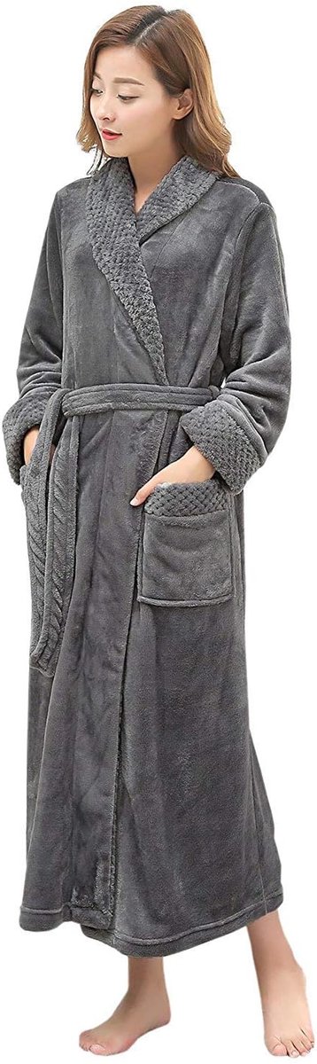Badjas Dames Kamerjas Zacht en Super Pluizig, Dames Lange Koraal Fleece Winter Warm Badjas