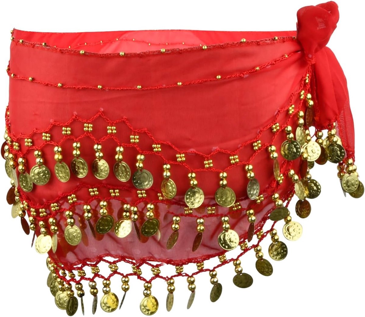 Buikdansriem voor dames, chiffon voor buikdans, buikdansrok met gouden munt voor partyshows