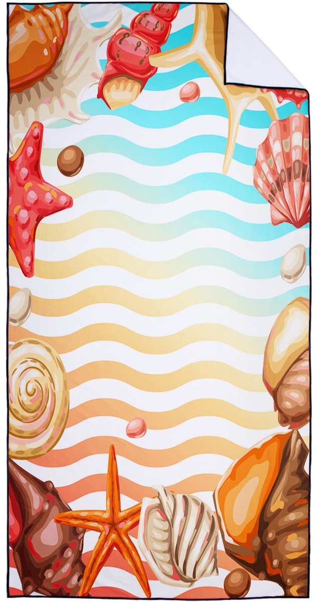 Omgoods - Sneldrogende en Lichtgewicht Strandhanddoek - 90 x 180 cm, Zeedieren