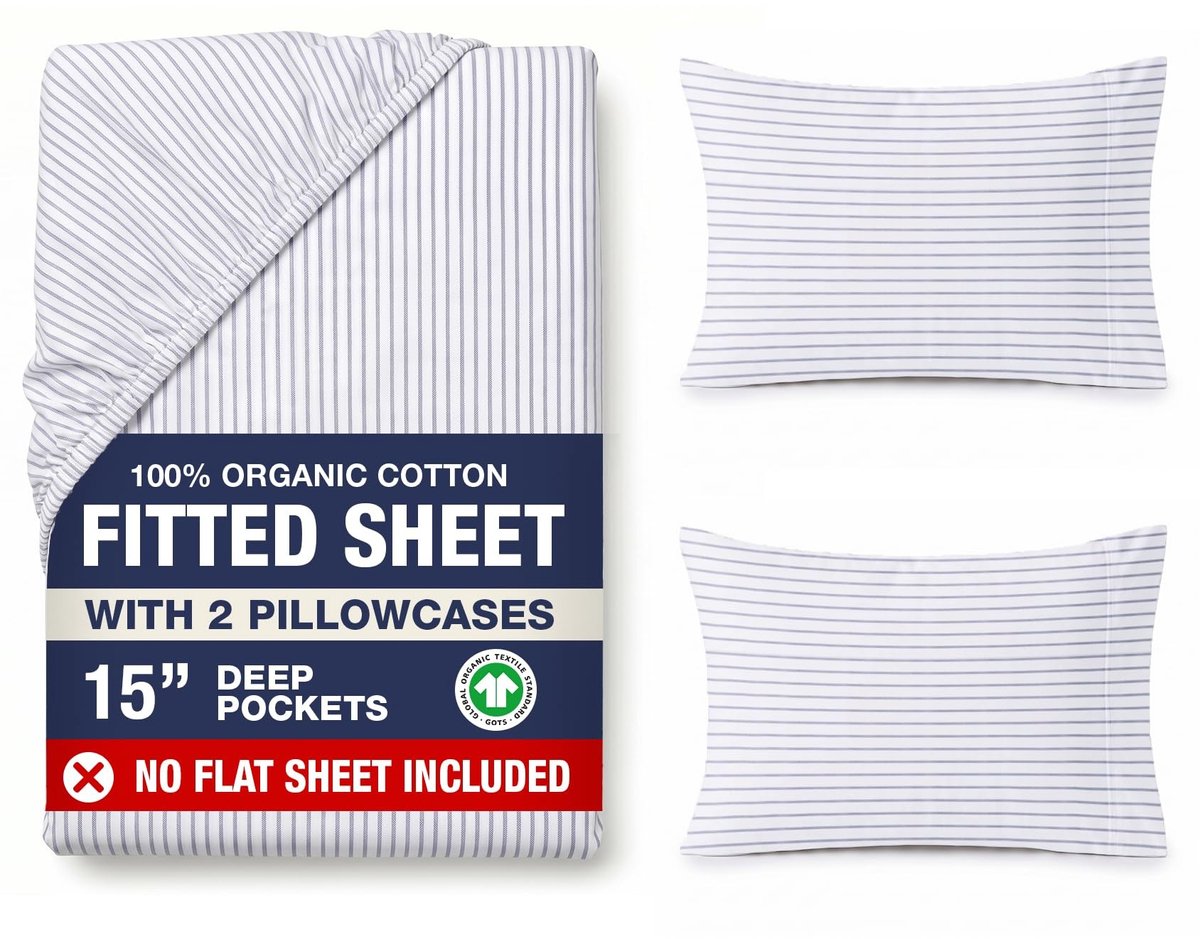 Omgoods - 3-delige Hoeslakenset King Size 100% Biologisch Katoen