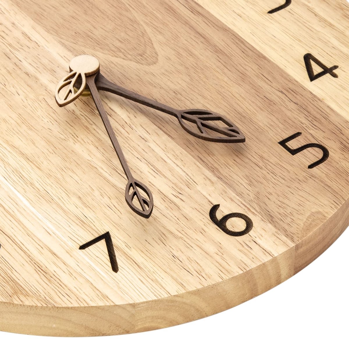 Omgoods - 12 Inch Wandklok Stil Houten Rond voor Woonkamer en Slaapkamer