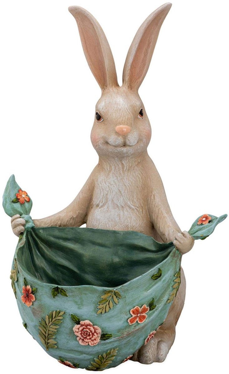 Omgoods - Grote Bruine XL Decoratieve Paashaas - Zittend Pasen Decoratiefiguur 36 cm