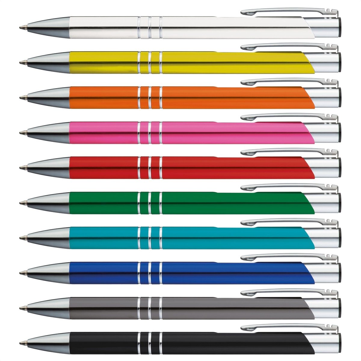 Omgoods - 50 Stuks Metalen Balpen Set - Premium Kwaliteit in Blauw