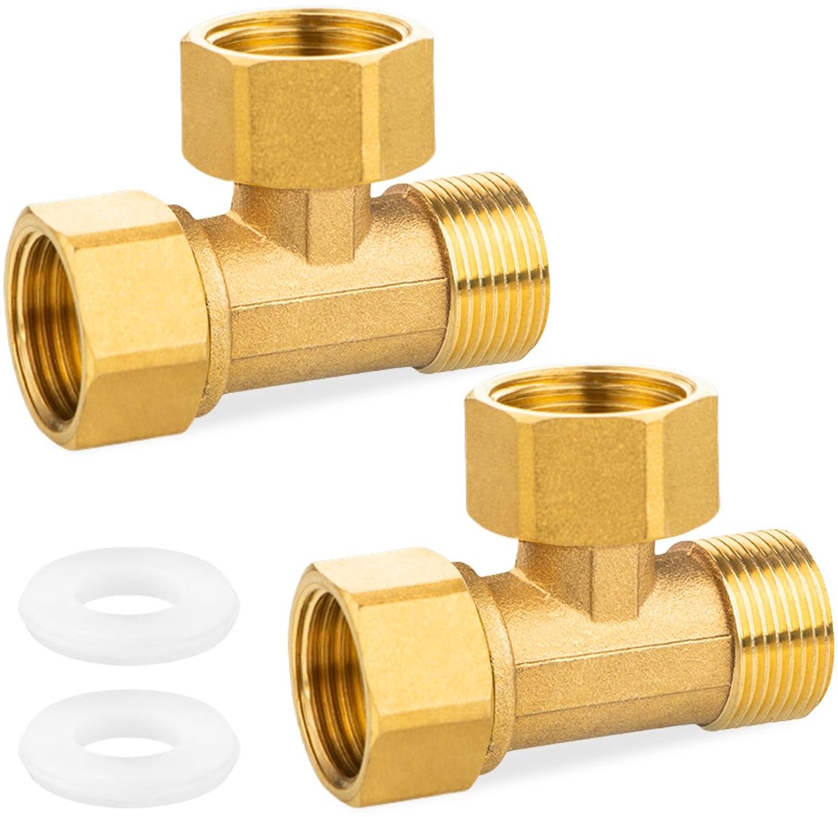 Omgoods - Messing T-Stukken 3/4" 90° 2 Stuks voor Tuin en Drinkwater