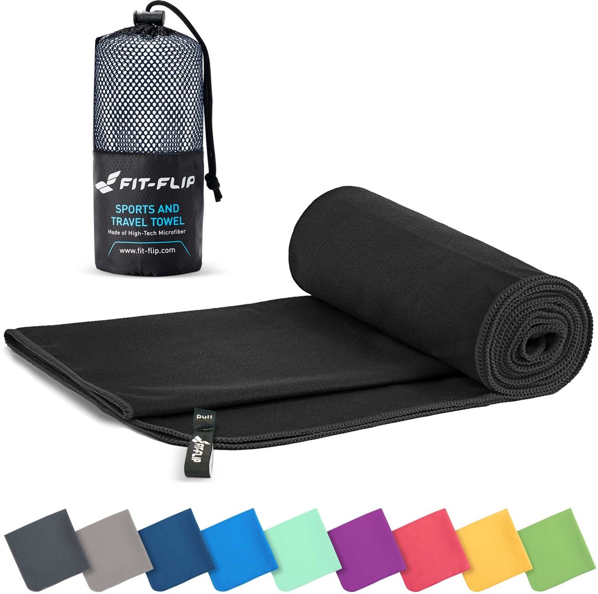 Omgoods - Fit-Flip Microvezel Handdoeken - Compact en Sneldrogend - 12 Kleuren en 8 Maten