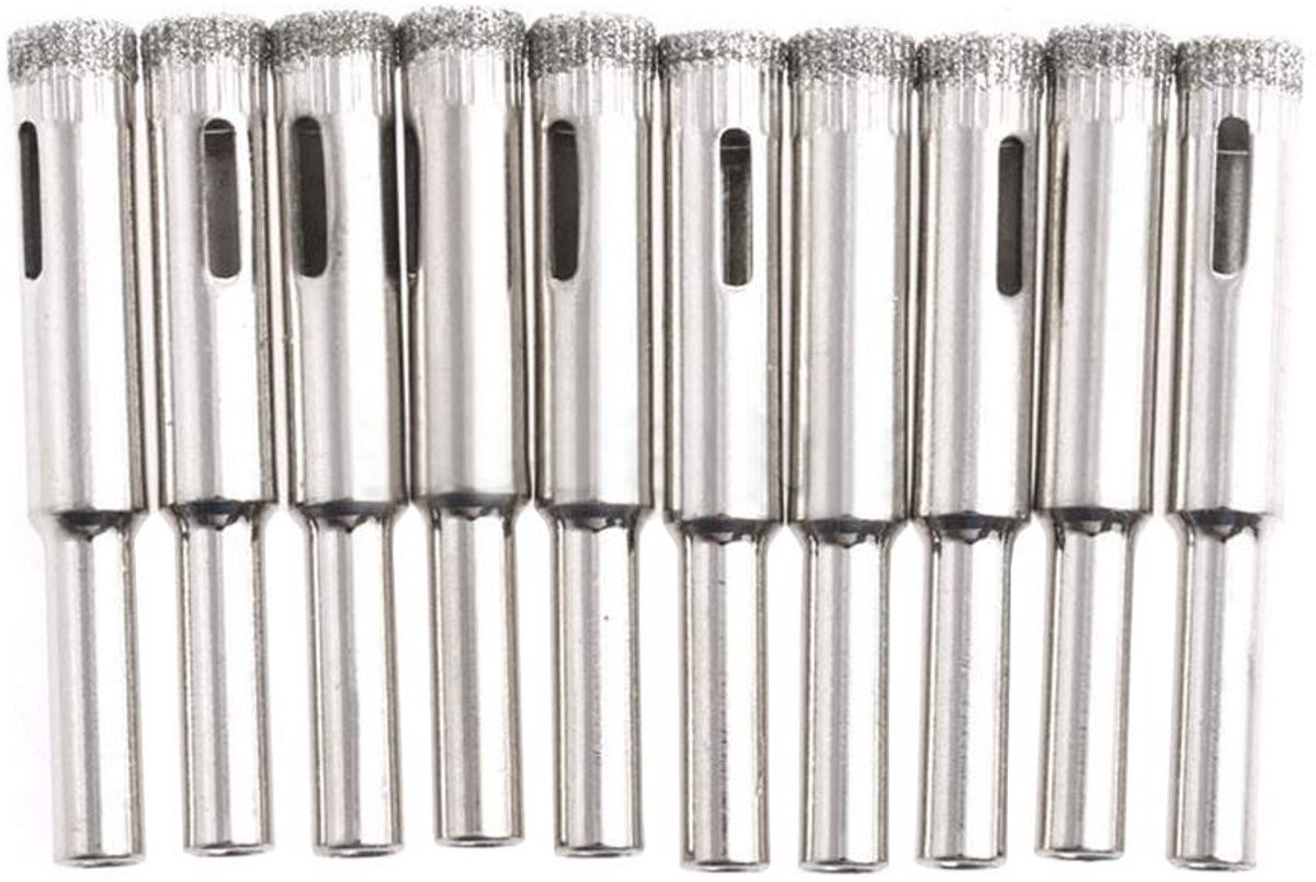 Omgoods - Diamantboor Set - 10 Stuks - Gatenzaagset - 10mm - Geschikt voor Glas en Tegels - Perfect voor Nauwkeurig Boren - Ideaal voor Keramische...