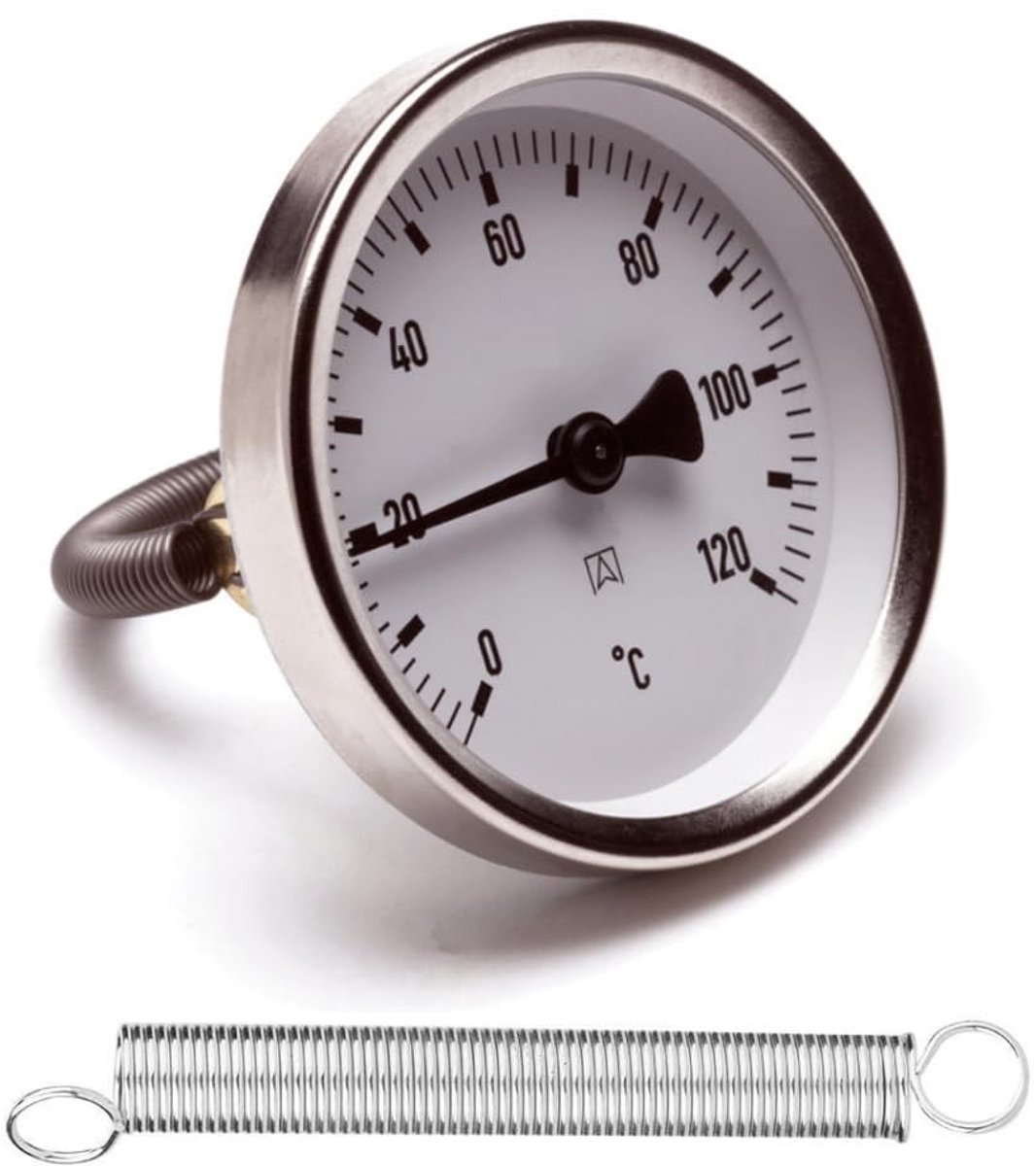 Omgoods - Bimetalen Contact Thermometer voor Buizen - met Schaal 0-120 °C
