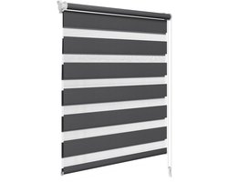 Omgoods - Duo Rolgordijn zonder Boren - Antraciet 65 x 150 cm