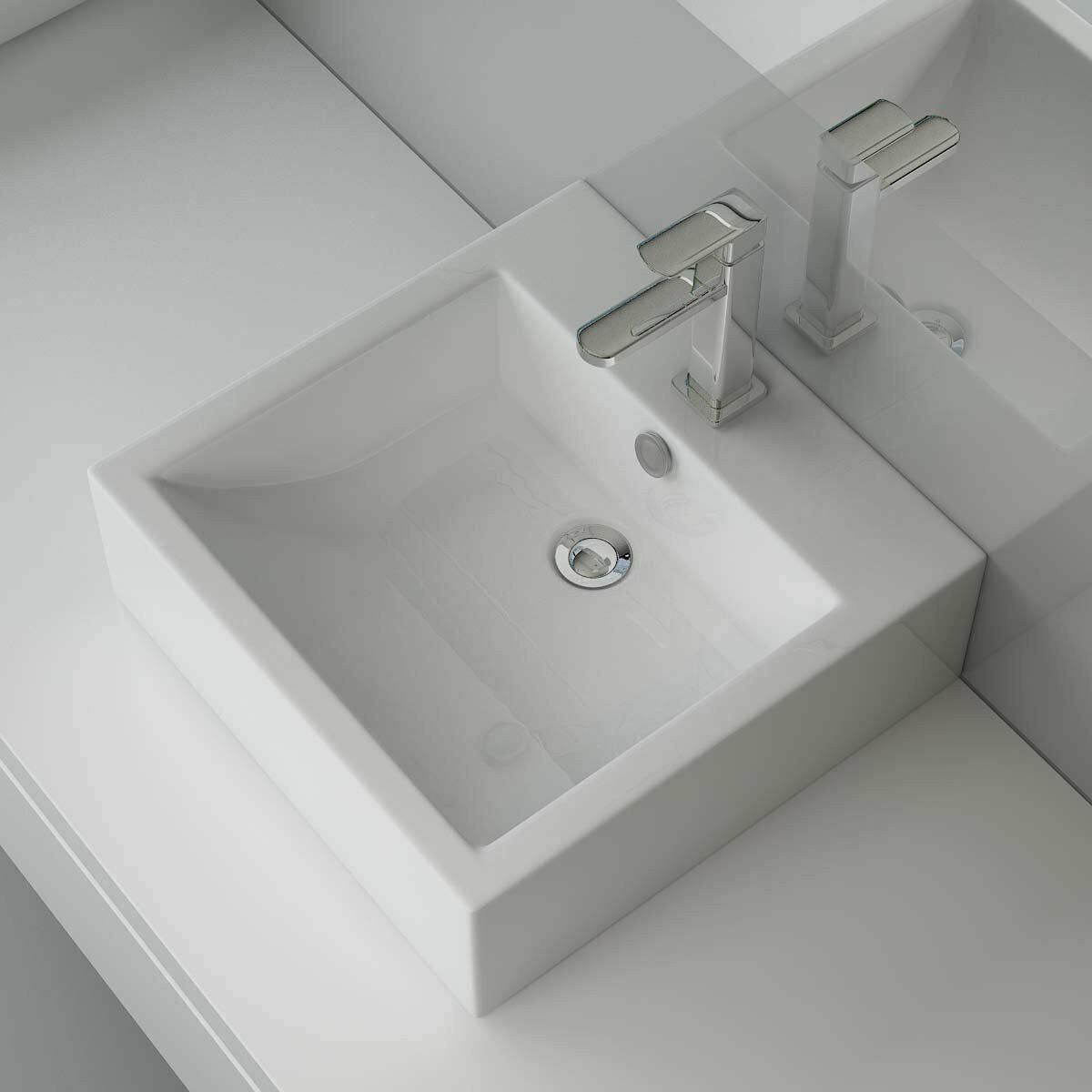 Omgoods - Keramiek Opzetwastafel - Wandmontage voor Badkamer en Gastentoilet A62