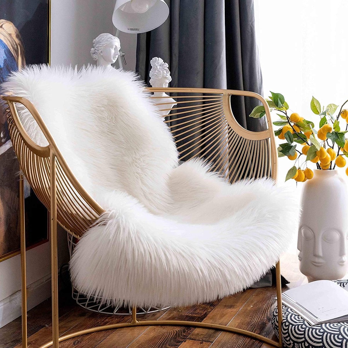 Omgoods - Fluffy Faux Fur Vloerkleed 75 x 120 cm - Luxe Shaggy Tapijt voor Binnen