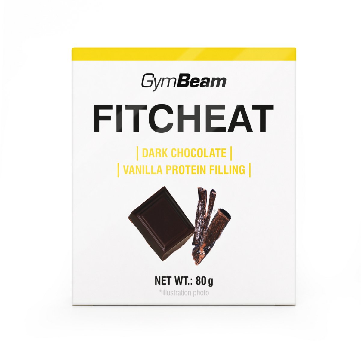 GymBeam Fitcheat Eiwit Chocolade 80 g pure chocolade vanille