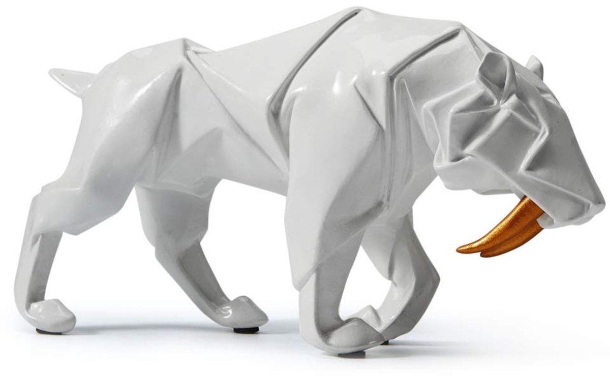 Omgoods - Saber Tanden Tijger Dier Sculptuur - Moderne Kunst voor Thuis en Cadeaus