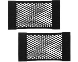 Kofferbaknet auto - elastisch opbergnet voor bagageruimte - universeel stretch net 55 x 25 cm - zwart - set van 2 voor SUV, bestelwagen en camper