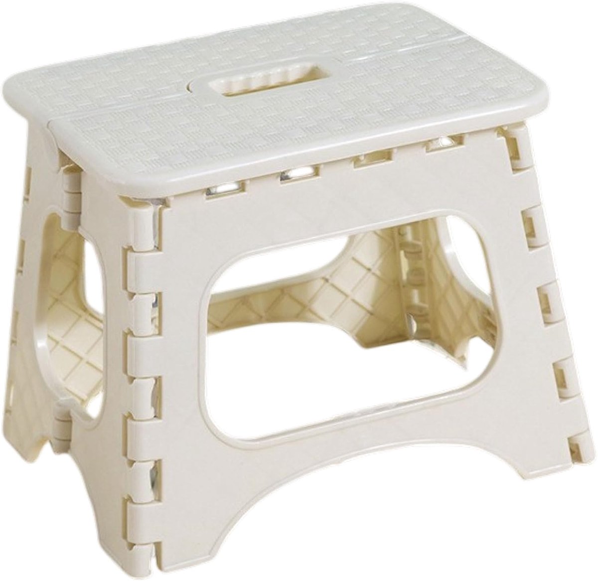LEEQBCR 1 x klapkruk voor kinderen, 20 cm, van kunststof om te lopen, voor kinderen, opvouwbare kruk, keukenkruk (wit) - ShopVlot