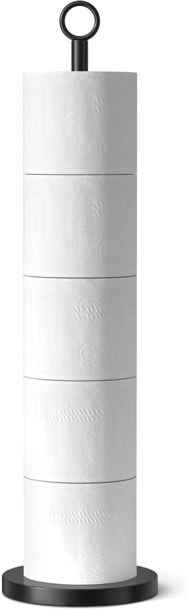 SnelShoppen - Toiletrolhouder Vrijstaand met Reservefunctie, RVS Toiletpapier Houder voor Badkamer, Modern & Elegant Design, Geschikt voor Thuisgebrui