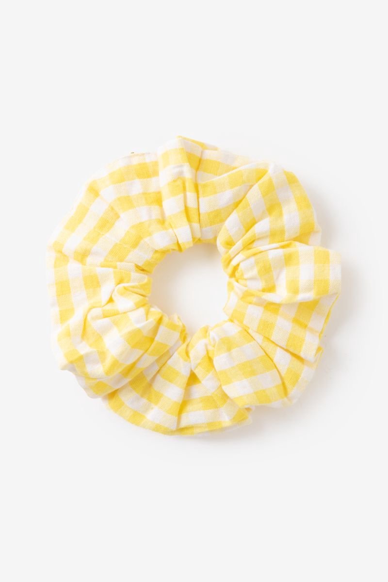 Sissy-Boy - Gele geruite scrunchie