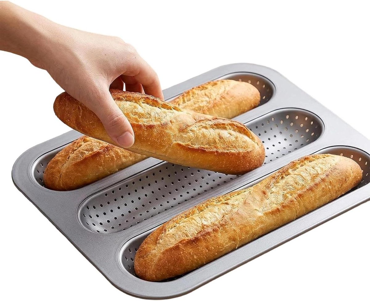 Broodbakpan - Broodvorm Sandwichlade - Zelf Brood Bakken - Niet-klevend Koolstofstaal - 255 x 32 cm - Zwart