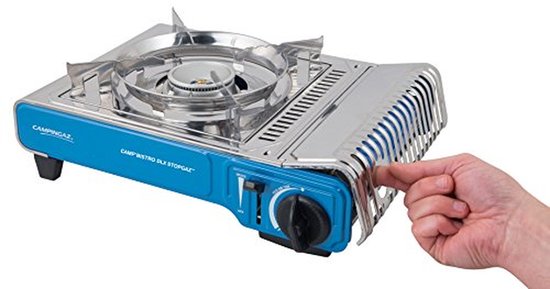 Gasfornuis Camping - Kooktoestel Outdoor - Kamperen Koken - Stopgaz Systeem - 37 x 29 x 13 cm - Blauw — afbeelding 2